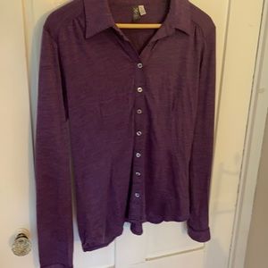 Ibex fine merino wool blouse. Medium